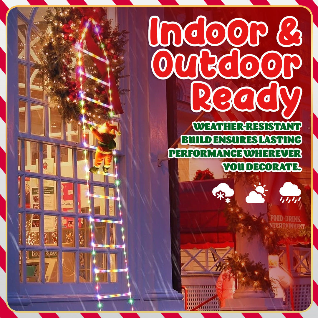 🎅🎄Christmas Decorative Ladder Lights with Climbing Santa Claus