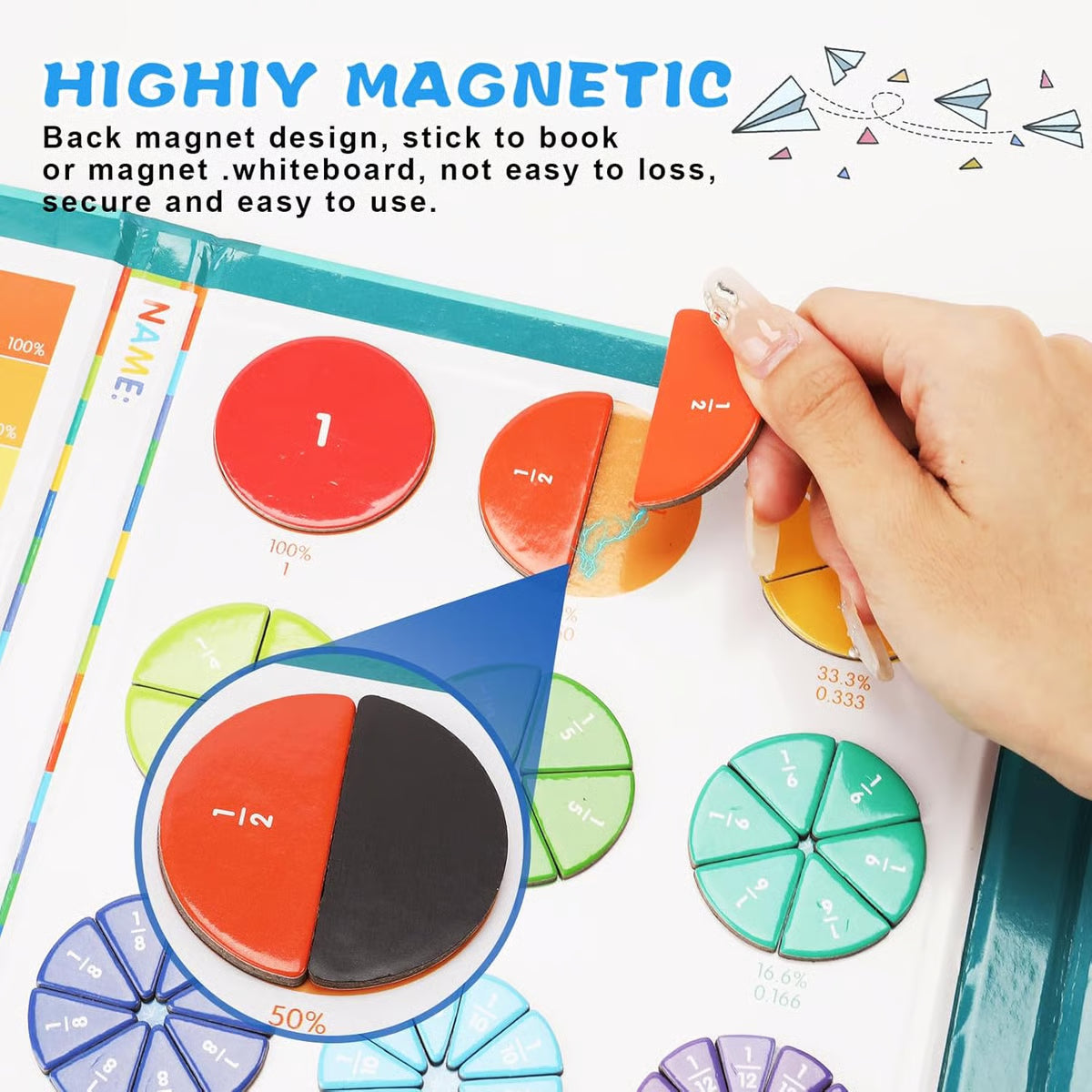🔥Last Day 49% OFF -📚Montessori Magnetic Book Fraction Puzzle