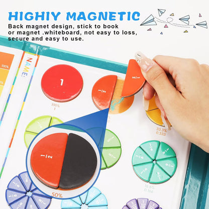 🔥Last Day 49% OFF -📚Montessori Magnetic Book Fraction Puzzle