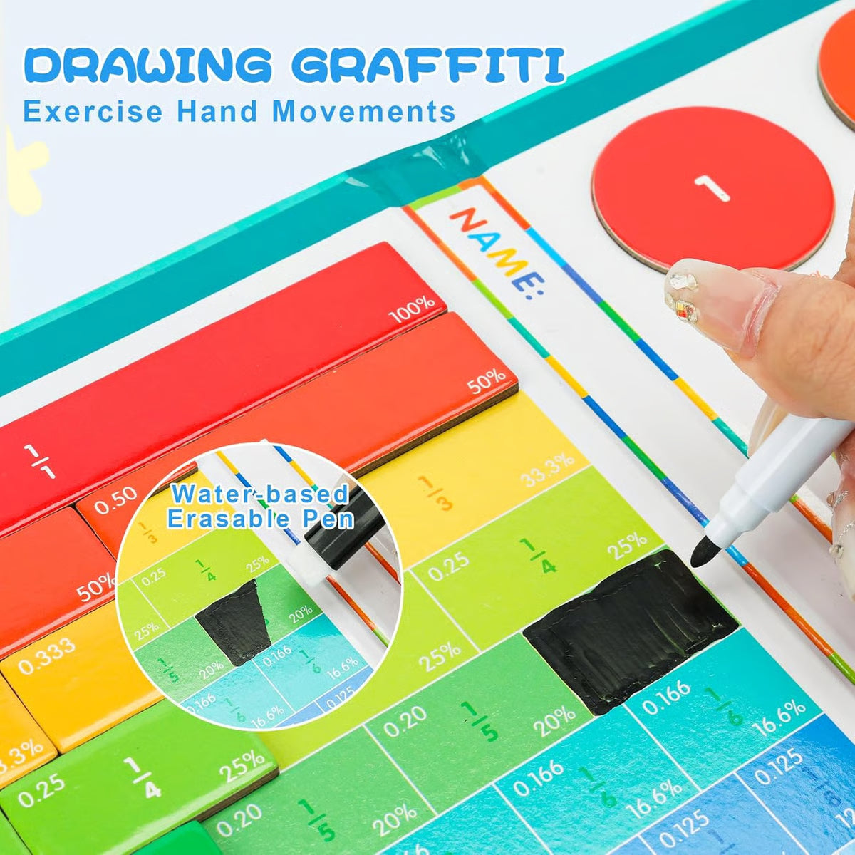 🔥Last Day 49% OFF -📚Montessori Magnetic Book Fraction Puzzle