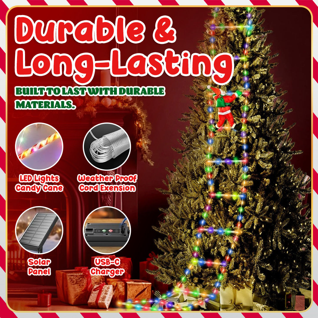 🎅🎄Christmas Decorative Ladder Lights with Climbing Santa Claus